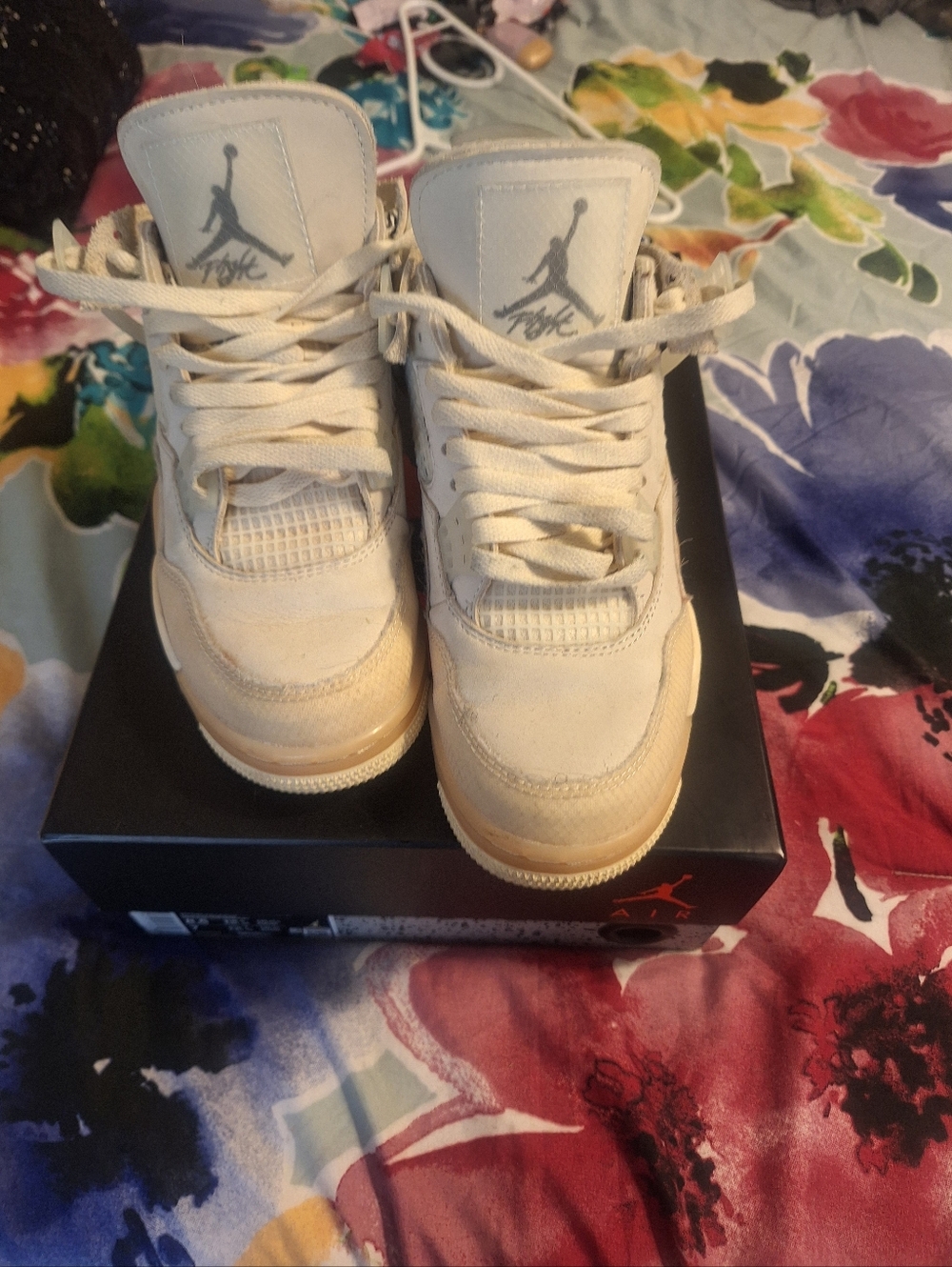 Nike Beige White Jordan High-Top Sneakers